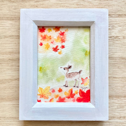 油絵　鹿　DIY 額縁付き 絵画 油絵 壁掛け 鹿 木の絵画3点セット アートパネル 額つき