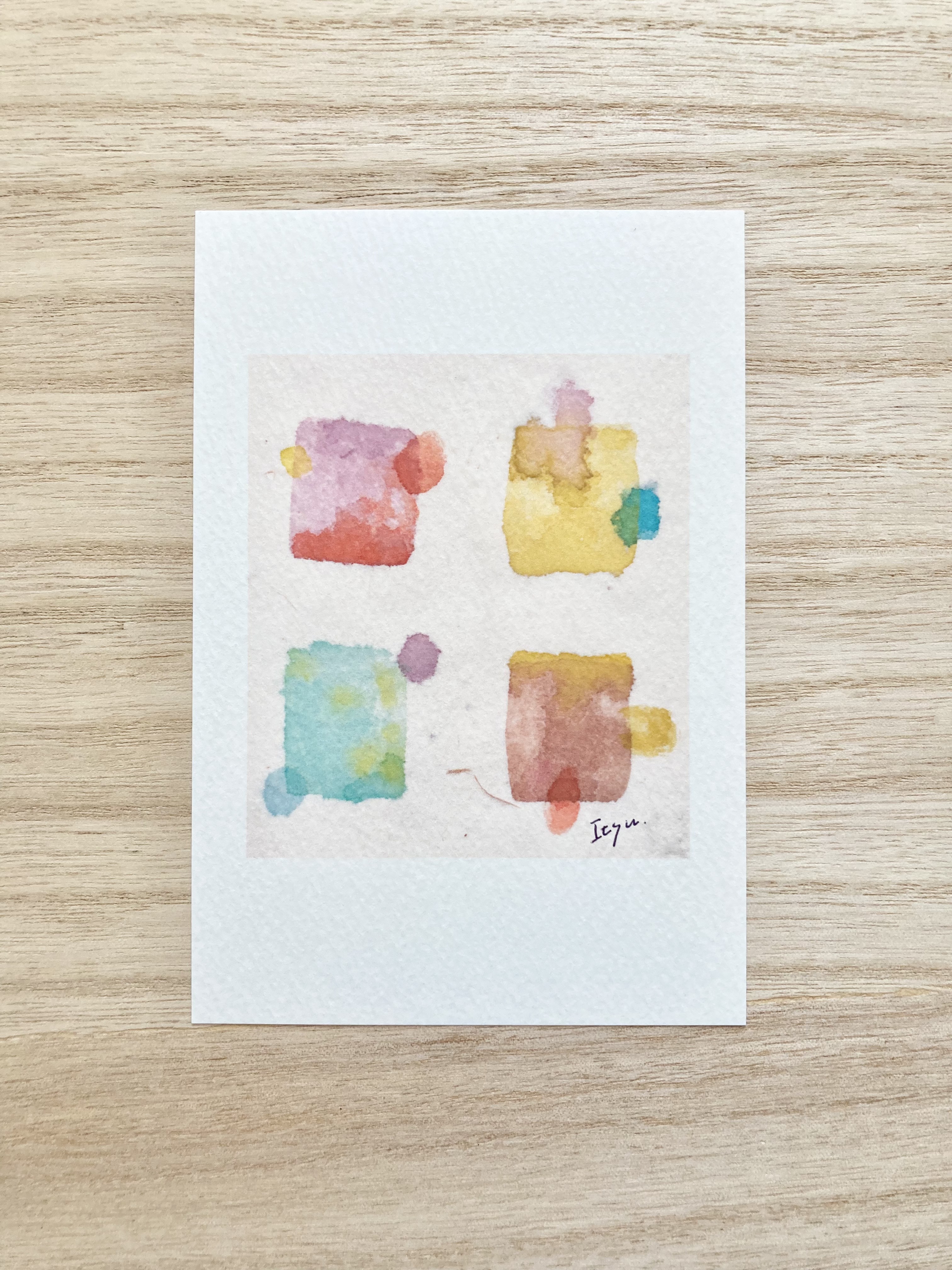 抽象水彩画 A判四つ切りサイズ 多色 抽象水彩画 A判四つ切りサイズ 多色 抽象水彩画 A判四つ