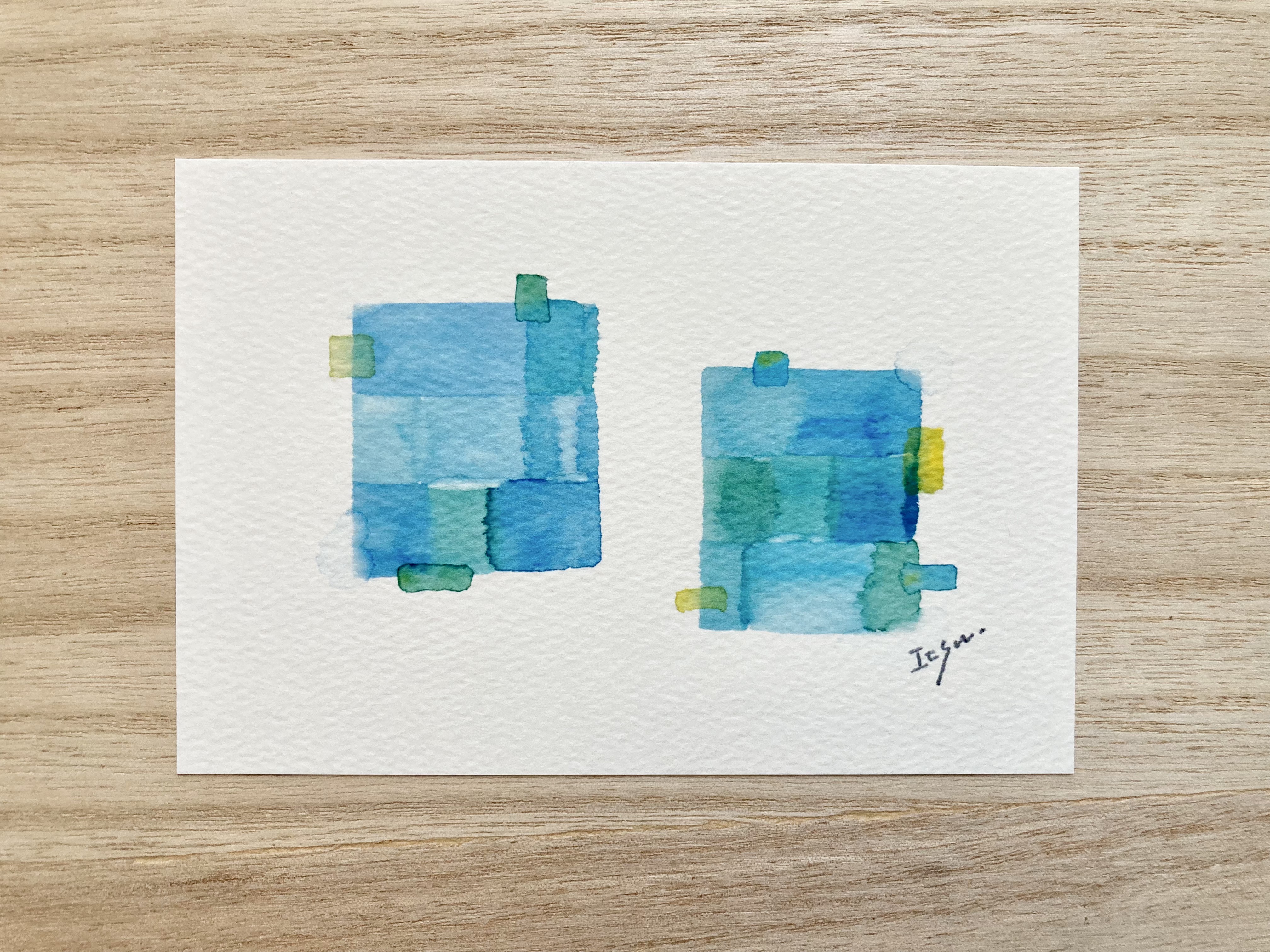 抽象水彩画 A判四つ切りサイズ 多色 抽象水彩画 A判四つ切りサイズ 多色 抽象水彩画 A判四つ