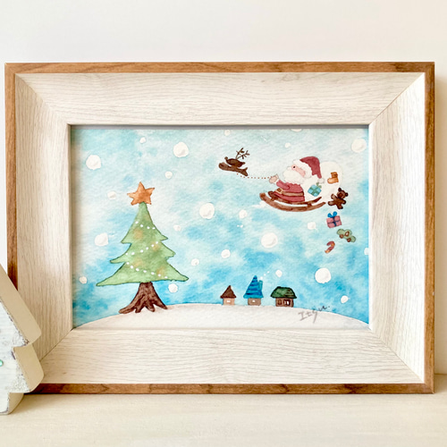✻【原画】僕のクリスマスツリー no.166 | 水彩画 アート 絵