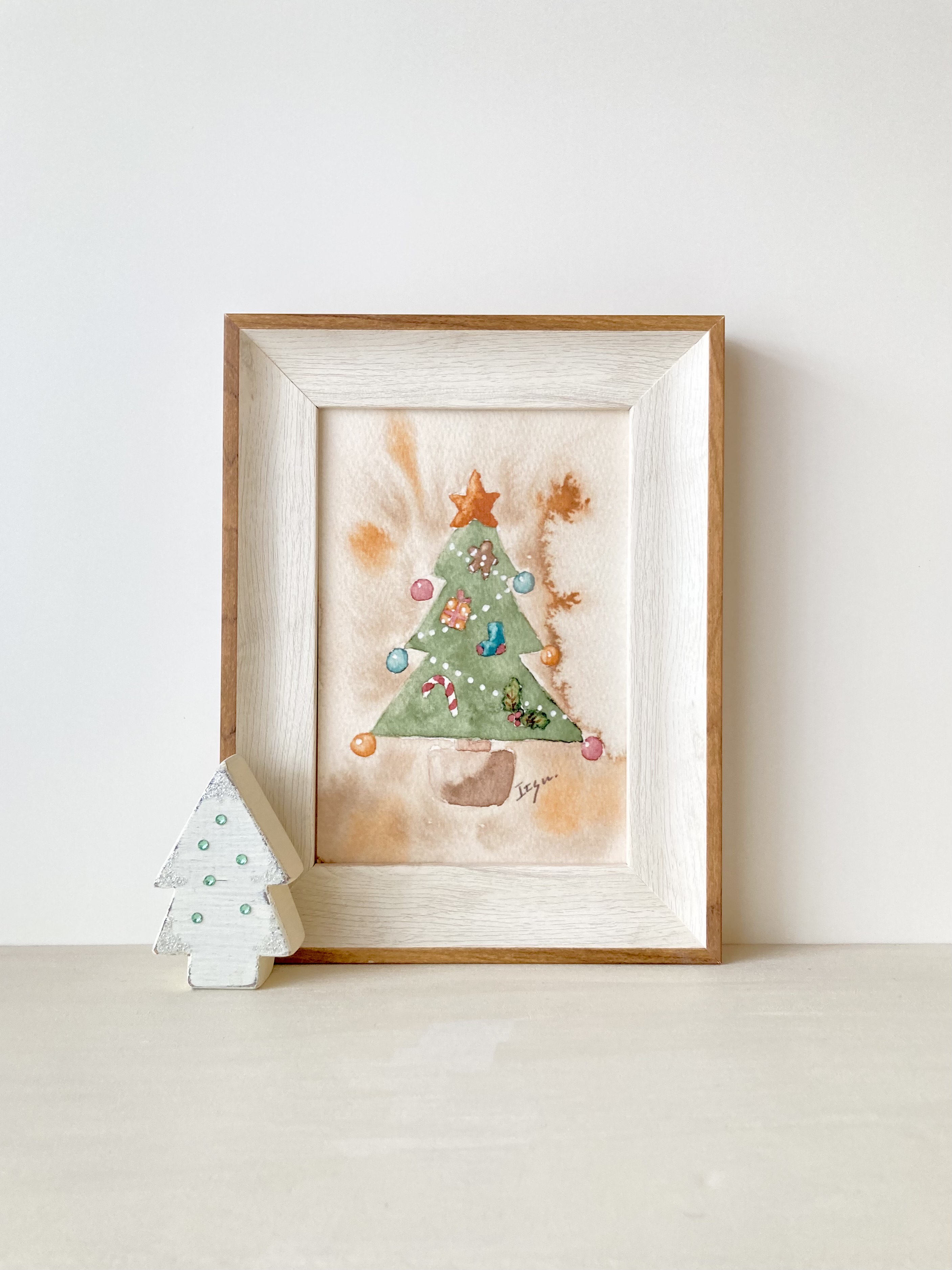 水彩画「クリスマス人形」 水彩画「クリスマス人形」
