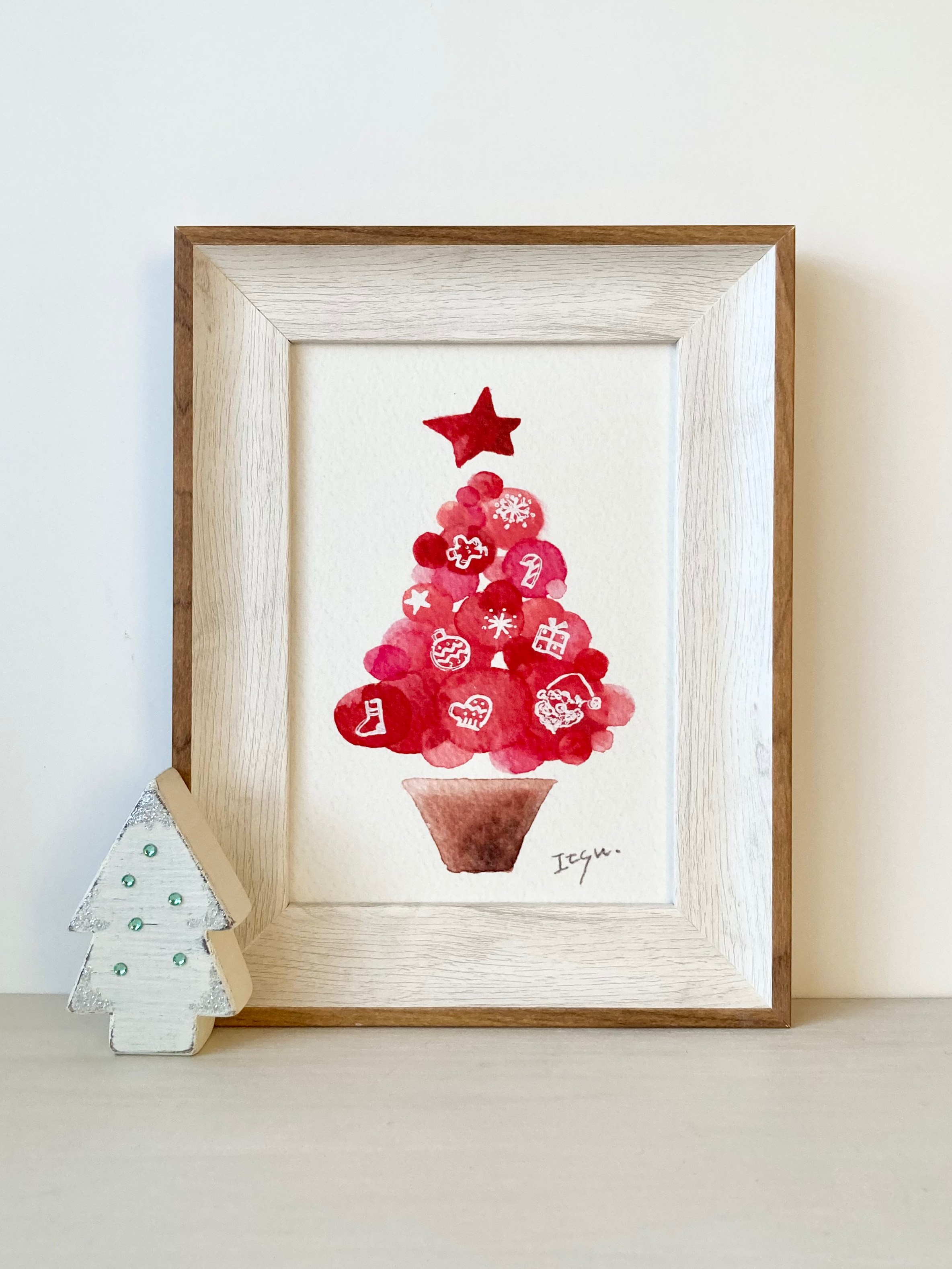 水彩画「クリスマス人形」 水彩画「クリスマス人形」