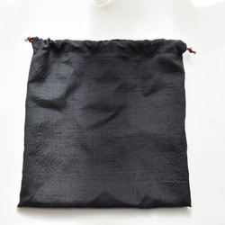 小號手提袋內部抽繩袋（黑色純色） 第2張的照片