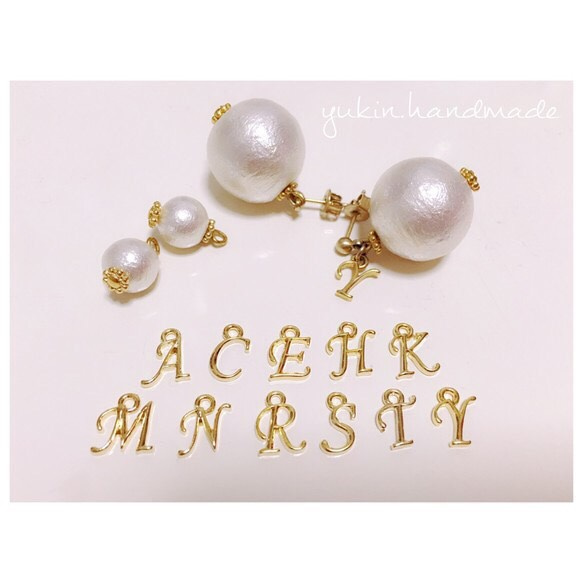 Initial Cotton pearl...8mm《earings》 1枚目の画像