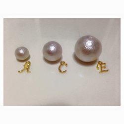 Initial Cotton pearl...8mm《earings》 3枚目の画像