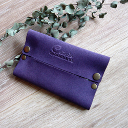 ★販売ページが変わりました♪紫陽花カラーのスエード革・本革ポケットティッシュケース 1枚目の画像