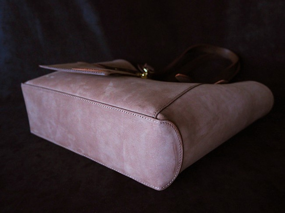 ☆ラスト1点☆大人のためのヌバック贅沢ミニトートバッグ：エレガンスモカ 4枚目の画像
