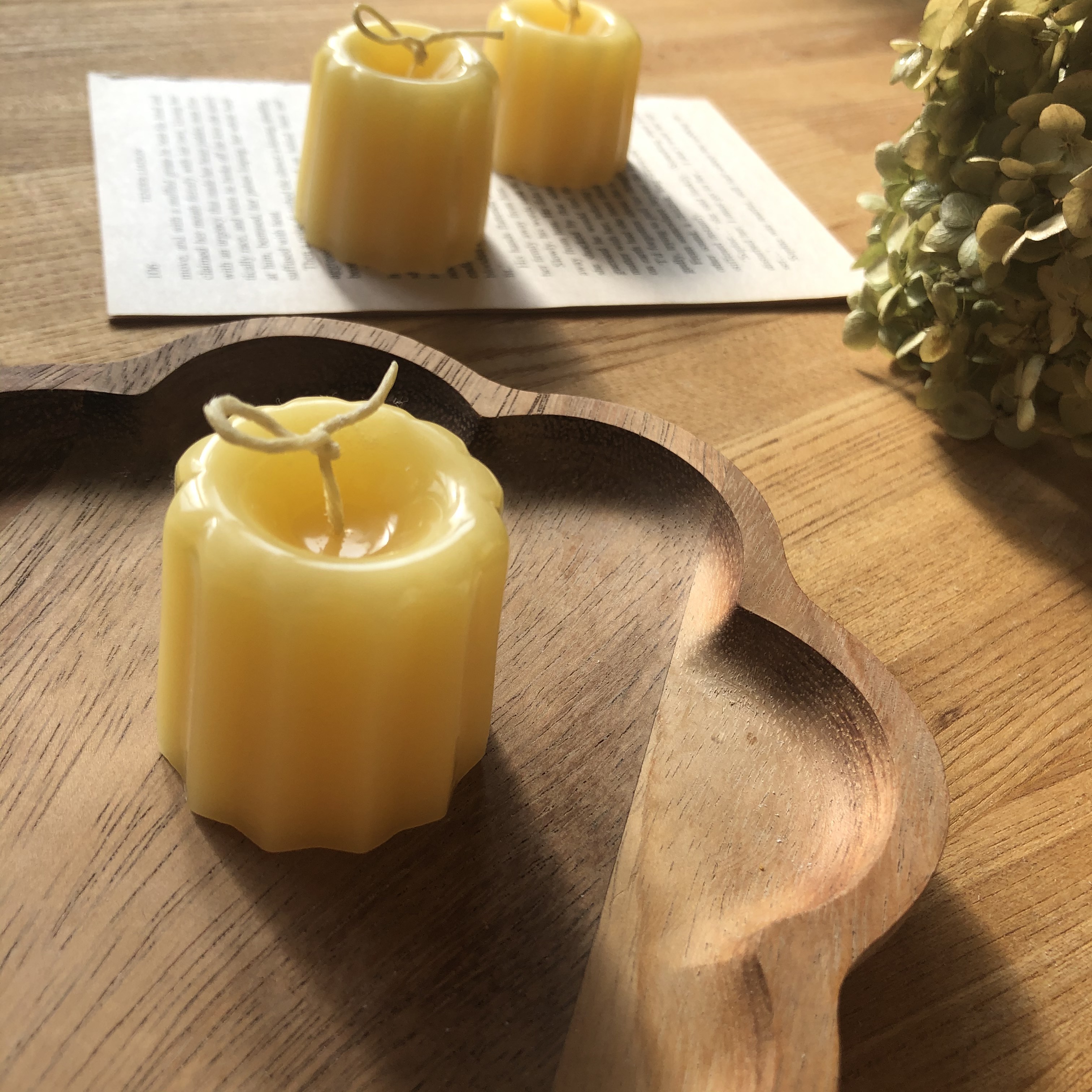 (売り切れのため展示のみ)蜜蝋＆ソイワックスミニカヌレキャンドル3個セット 売り切れのため展示のみ)蜜蝋＆ソイワックスミニカヌレ