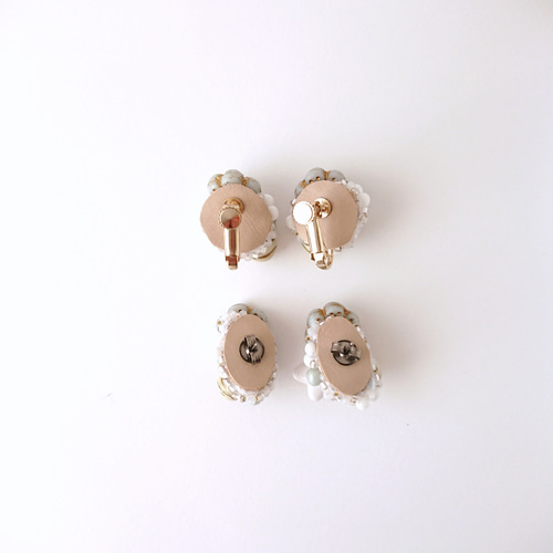 ꫛꫀꪝ✧‧˚砂糖菓子のようなビーズ刺繍❁❁❁／チタンポスト ピアス 
