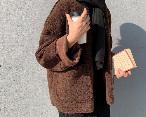 SALE] 厚手 ボアジャケット ブラウン レディース ボア ボアブルゾン