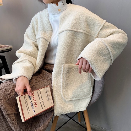 SALE] 厚手 ボアジャケット ブラウン レディース ボア ボアブルゾン  