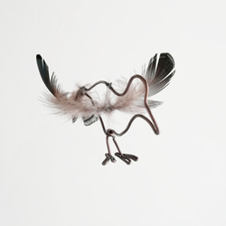 【ハロウィン】カラス ジャックオーランタン カボチャ 魔女のホウキ 魔女帽子 羽毛とワイヤーの鳥モビール からす 小鳥 8枚目の画像