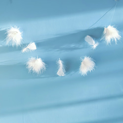 【天使の羽のガーランド】  北欧テイスト シンプル フェザー インテリア 羽毛  オーナメント 1枚目の画像