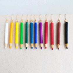 ハニーイエロー 色鉛筆ピアス✎ 【七色えんぴつ】黄色 6枚目の画像