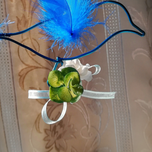 青い鳥】コバルトブルー フラワー デルフィニウム ユーカリ モビール