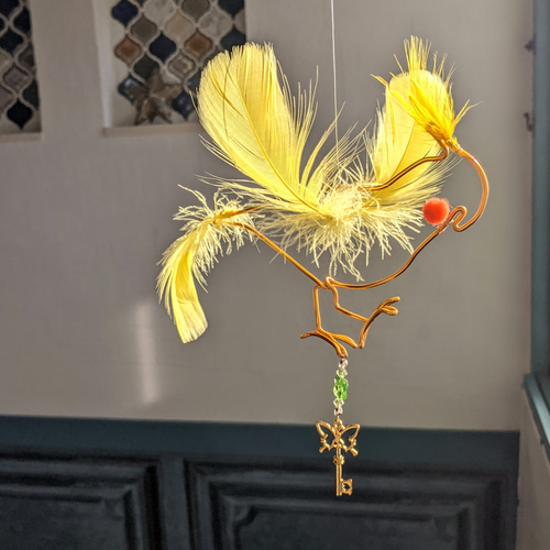 小鳥のサンキャッチャーガラスのモビール