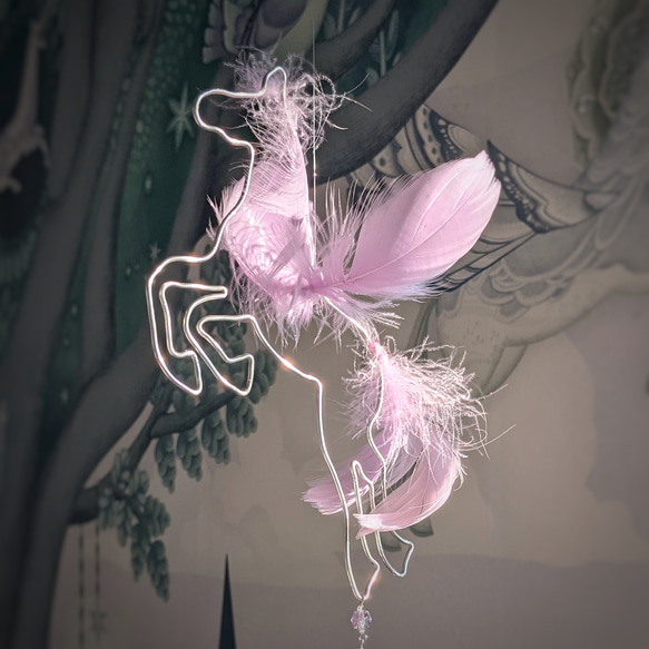 ペガサス】シルバー モビール 天馬 プレゼント 馬 ワイヤー 鳥 サン