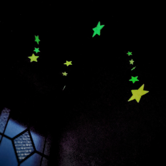 キラキラ星のモビール 七夕 七夕飾り クリスマス 蓄光 暗闇で光る スター カラフル 流れ星 インテリア 5枚目の画像