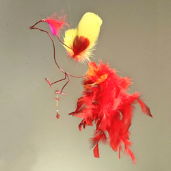 【フェニックス】火の鳥 不死鳥 朱雀 瑞鳥 赤い鳥 羽 鳥モビール サンキャッチャー フェザー 炎 煉獄 焔 灼熱 赤熱 8枚目の画像