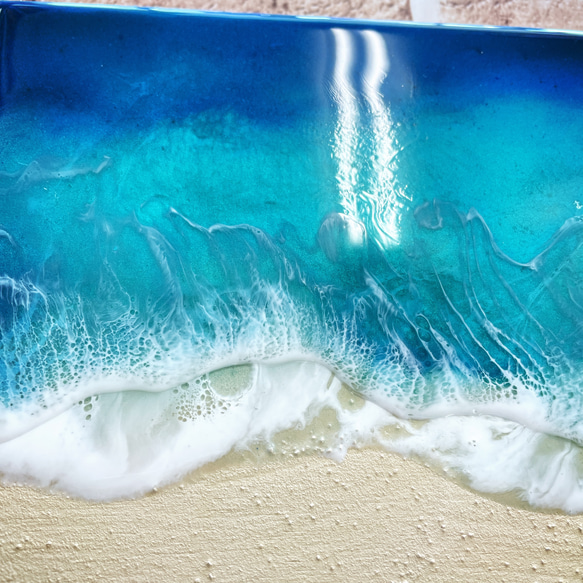 エポキシレジン 海アート 18cm正方形 パネル 2枚目の画像