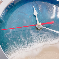 エポキシレジン 海アート 掛け時計 2枚目の画像