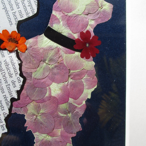 3匹のゴールデンレトリバーに心が和む《押し花アート額》＃押し花