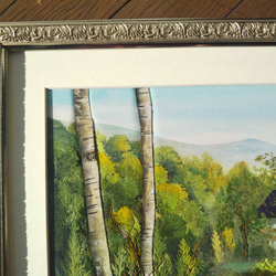 美しい風景絵画のような《押し花アート額》湖畔・花畑・森　 6枚目の画像