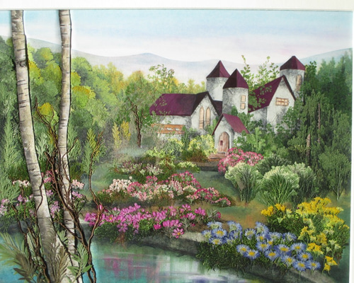 押し花アート〜遥かなる草原〜 押し花額 風景画 絵画 アート
