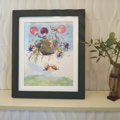 母の日に、ファンタジーな贈り物《押し花アート額》＃押し花