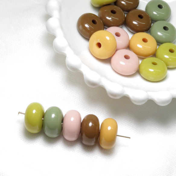 cheddar cheese(8pcs)Nuance color spacer beads 2枚目の画像