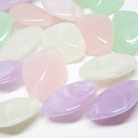 fake natural stone beads milky pastel〜20pcs〜 3枚目の画像