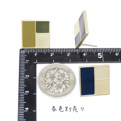 ❤️4pcs)bicolor  square pierce 4枚目の画像