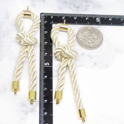 ivory 2pcs)import parts jewelry rope charm ロープ チャーム 5枚目の画像