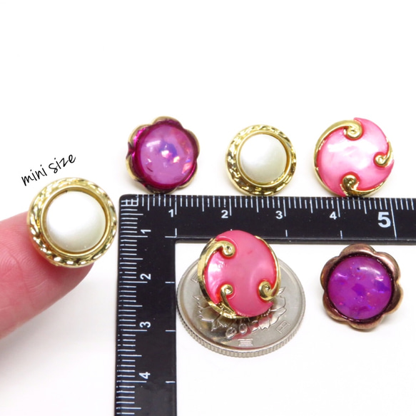 E(6pcs)petit vintage buttons set 5枚目の画像