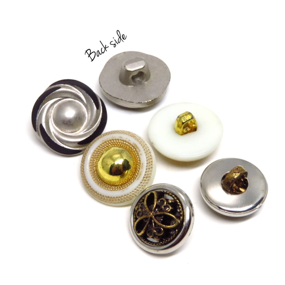 F(6pcs)petit vintage buttons set 2枚目の画像