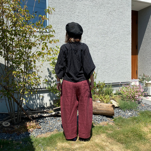 『綾織』洗いをかけたフレンチリネンの大人パンツ2 3枚目の画像