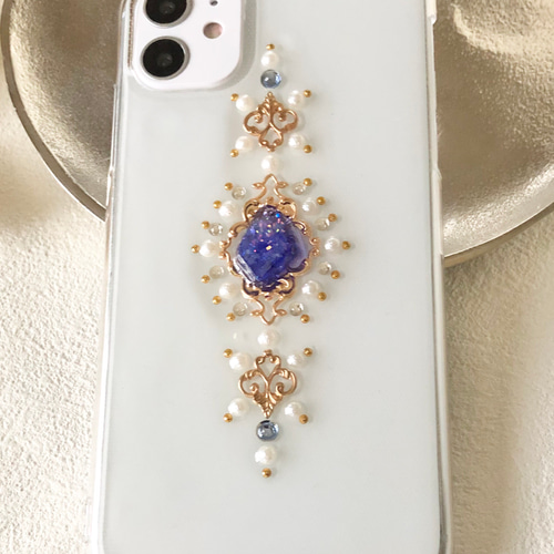 タンザナイト風アンティークのiPhone11 スマホケース iPhone8 iPhonexs