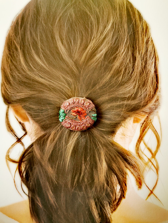 注文ページ///インド刺繍リボン　ヘアゴムorポニーフック　組み合わせ自由 ❃選べる！インド刺繍リボンを使用したヘアゴムorポニーフック❃[CH