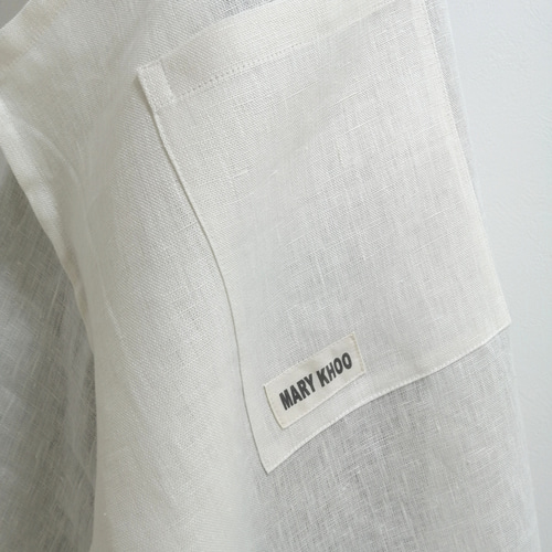 受注制作】リネンの白いエプロンワンピ（立体裁断） ワンピース