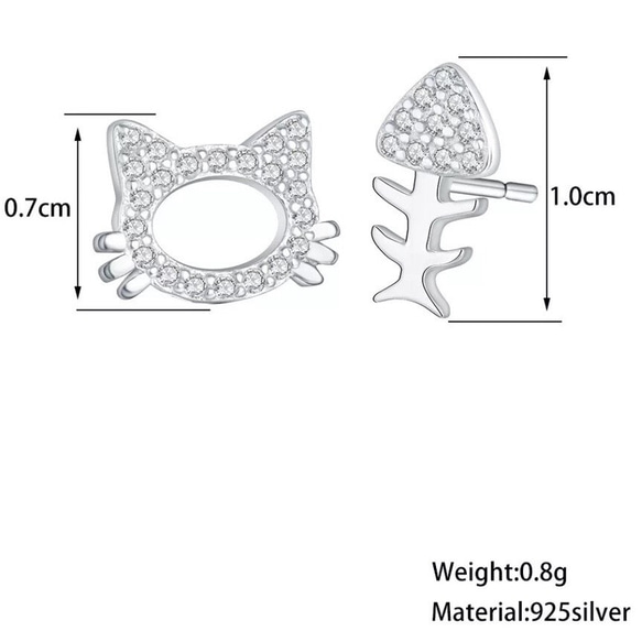 期間限定価格　小さな　宝石　猫　プチ　シルバー925  ピアス 7枚目の画像