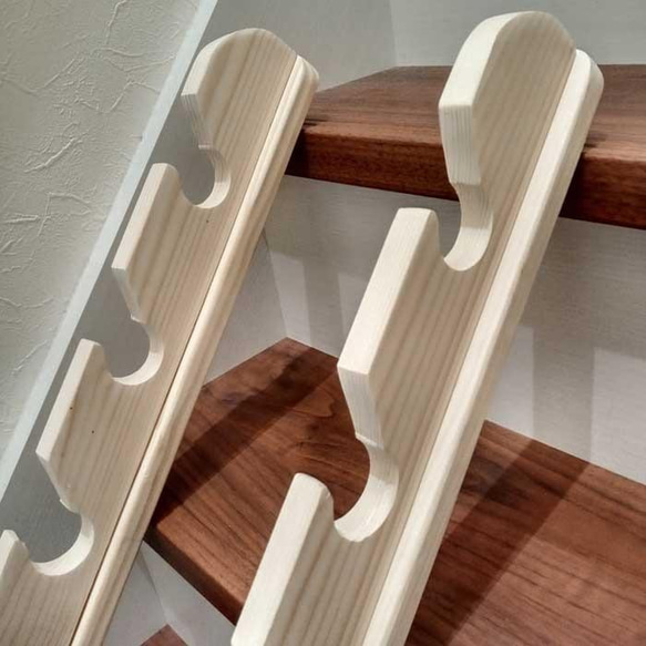 ロッドスタンド7本ダブル仕様(無塗装)ねじ止め 2枚目の画像