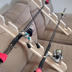 ロッドスタンド7本ダブル仕様(無塗装)ねじ止め 4枚目の画像