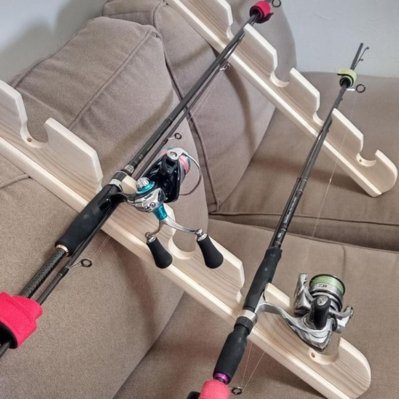 ロッドスタンド7本ダブル仕様(無塗装)ねじ止め 4枚目の画像