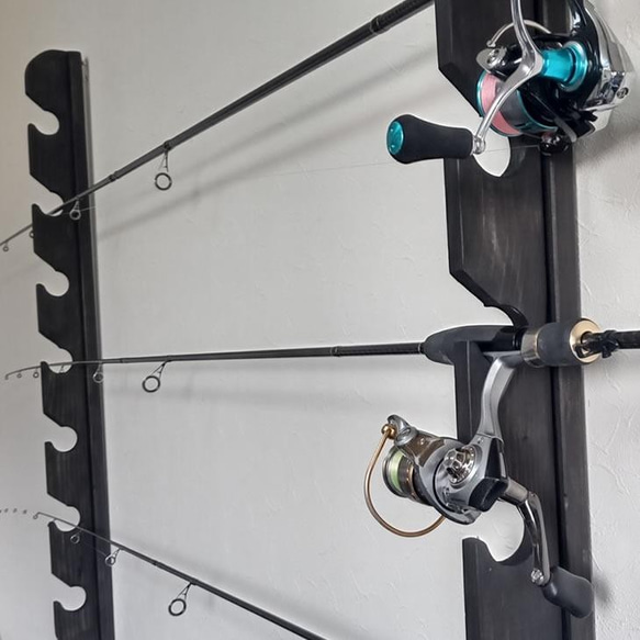 ロッドスタンド7本ダブル仕様(無塗装)ねじ止め 5枚目の画像