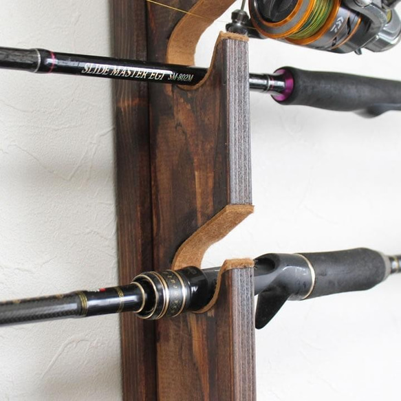 ロッドスタンド7本ダブル仕様(無塗装)ねじ止め 6枚目の画像