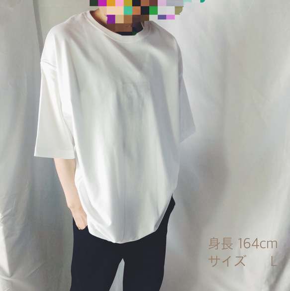 ビッグシルエットTシャツ /アロハ /ホワイト 5枚目の画像