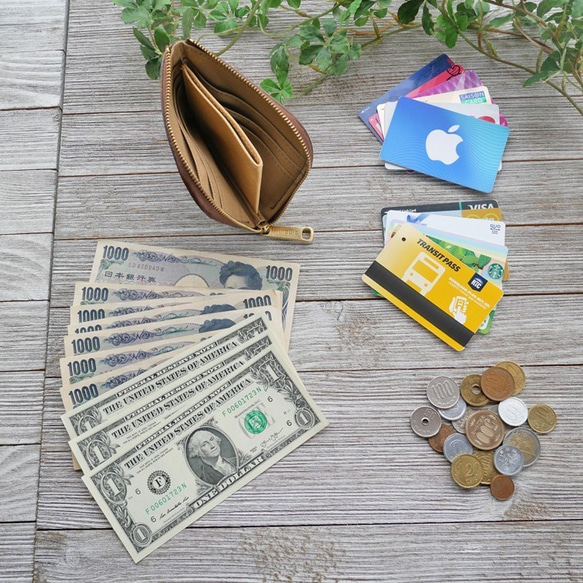 【限時優惠1000日元！ ] 2 件套 Enamel Croco 壓紋牛皮小巧錢包-L 形拉鍊-您可以選擇自己喜歡的顏色！ 第5張的照片