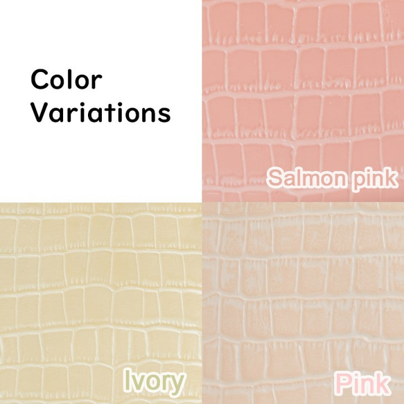 【永久免費保修】全11種顏色琺瑯鱷魚壓紋牛皮x PVC Sakosh -Square-真皮方形 第2張的照片