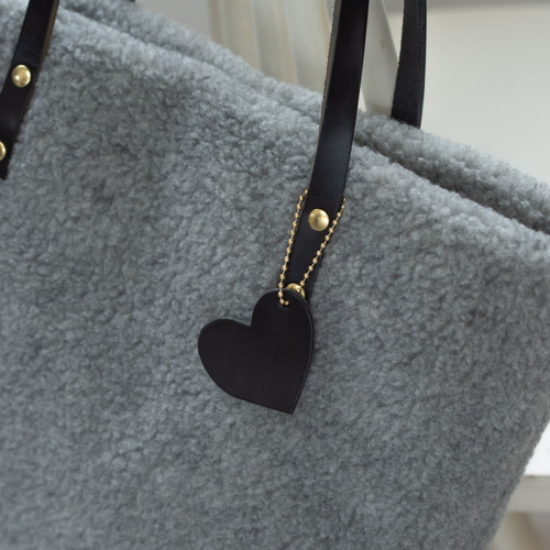 800円引！モコモコトートバッグ＆ポーチセット グレー 栃木レザー