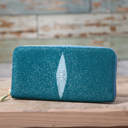 永久無料保証】泳ぐ宝石 スティングレイ(エイ革) ブルーグリーン